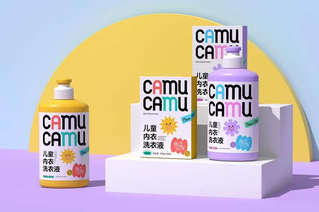 CAMU儿童内衣洗衣液包装