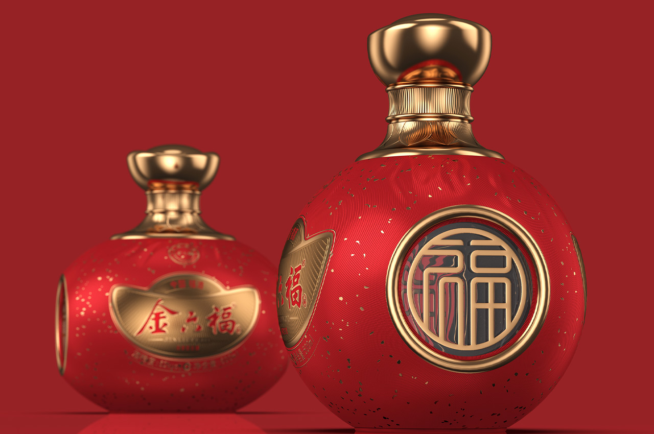 金六福锦囊妙白酒包装设计